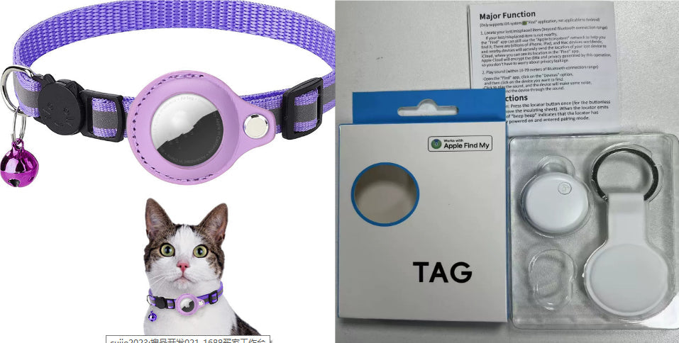 Reflective Waterproof Holder Case Nylon Pet Collar for AirTag