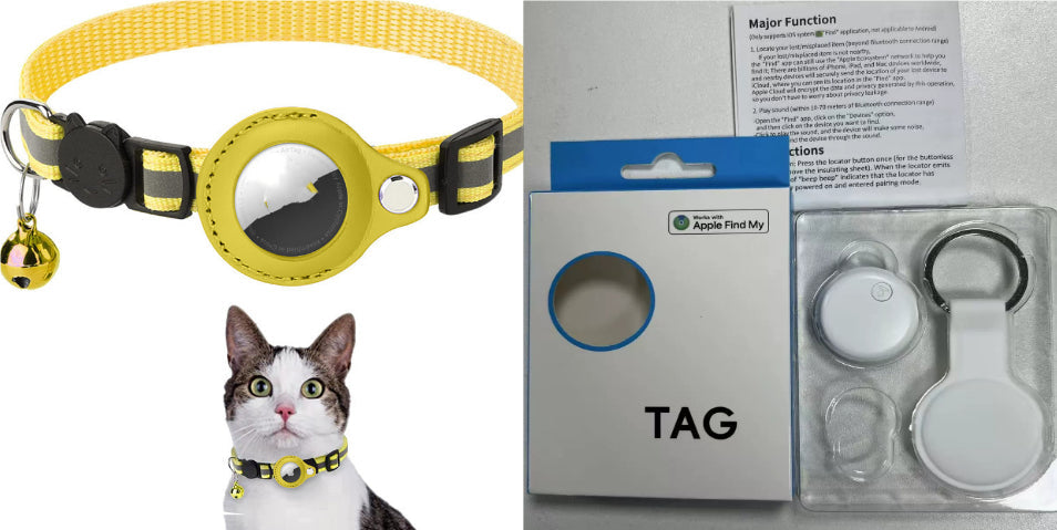 Reflective Waterproof Holder Case Nylon Pet Collar for AirTag