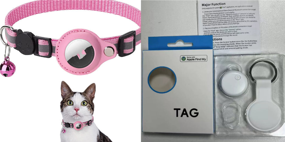 Reflective Waterproof Holder Case Nylon Pet Collar for AirTag