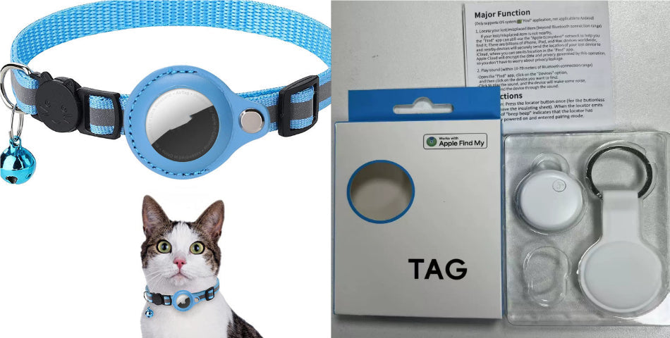 Reflective Waterproof Holder Case Nylon Pet Collar for AirTag
