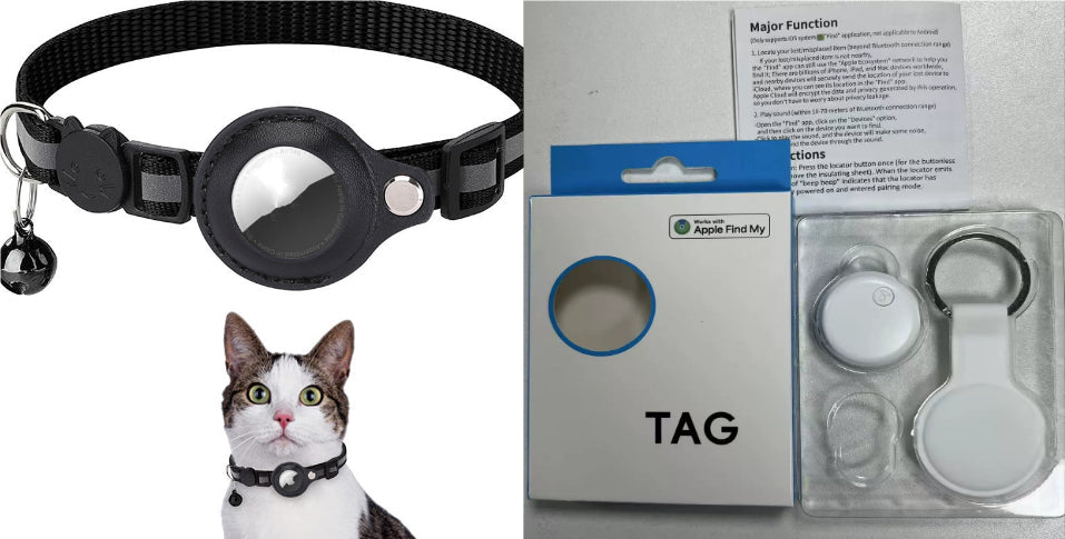 Reflective Waterproof Holder Case Nylon Pet Collar for AirTag