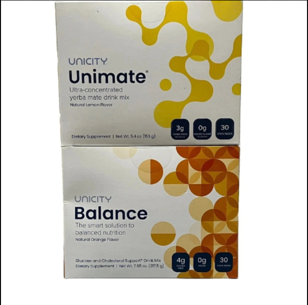 Unicity Unimate Lemon and Unicity Balance Natural Orange Supplement Combo