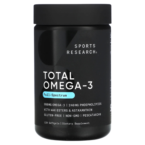 Sports Research Omega-3 Softgels 120-Count Full-Spectrum