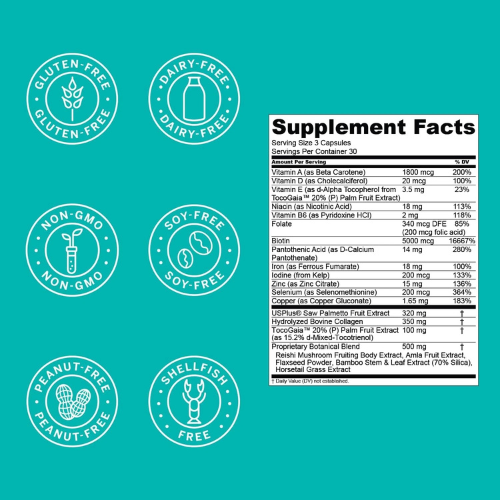 Hair Growth Support Supplement for Thicker Hair & Scalp Health 90 Capsules