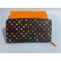 Louis Vuitton Takashi Murakami Monogram Multicolor Zippy Long Wallet Black