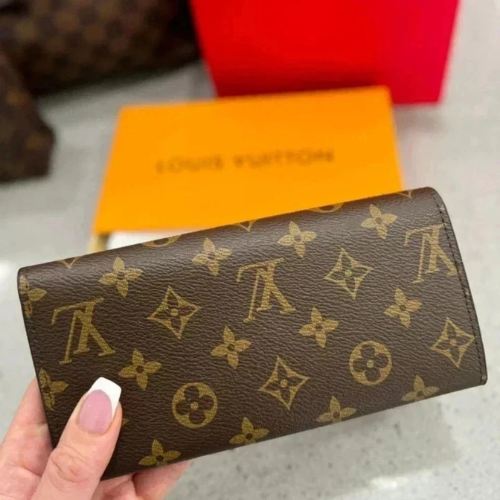 Louis Vuitton Sarah Monogram Canvas Long Wallet Brown