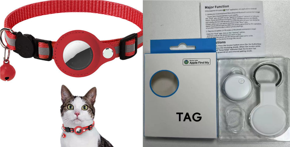 Reflective Waterproof Holder Case Nylon Pet Collar for AirTag
