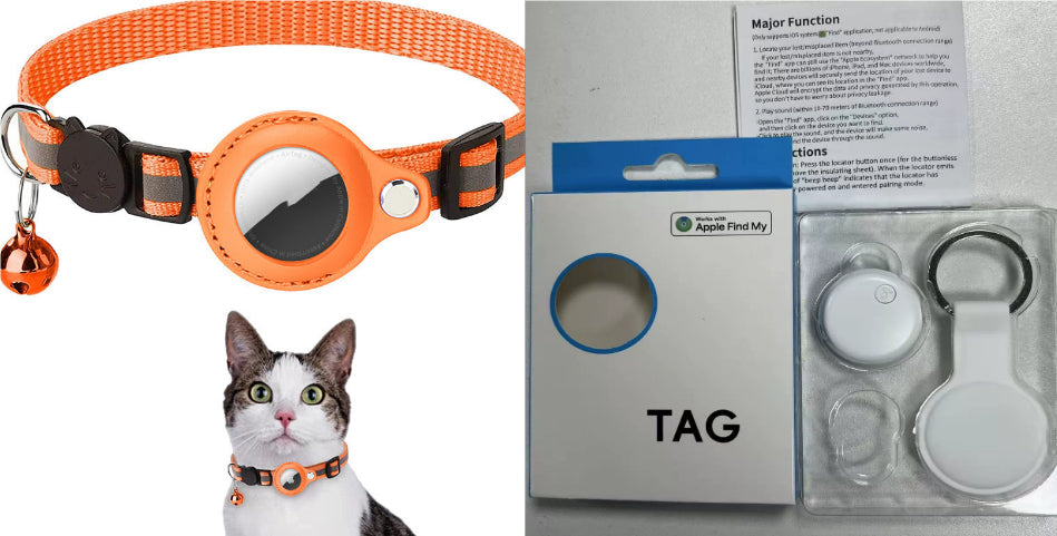 Reflective Waterproof Holder Case Nylon Pet Collar for AirTag