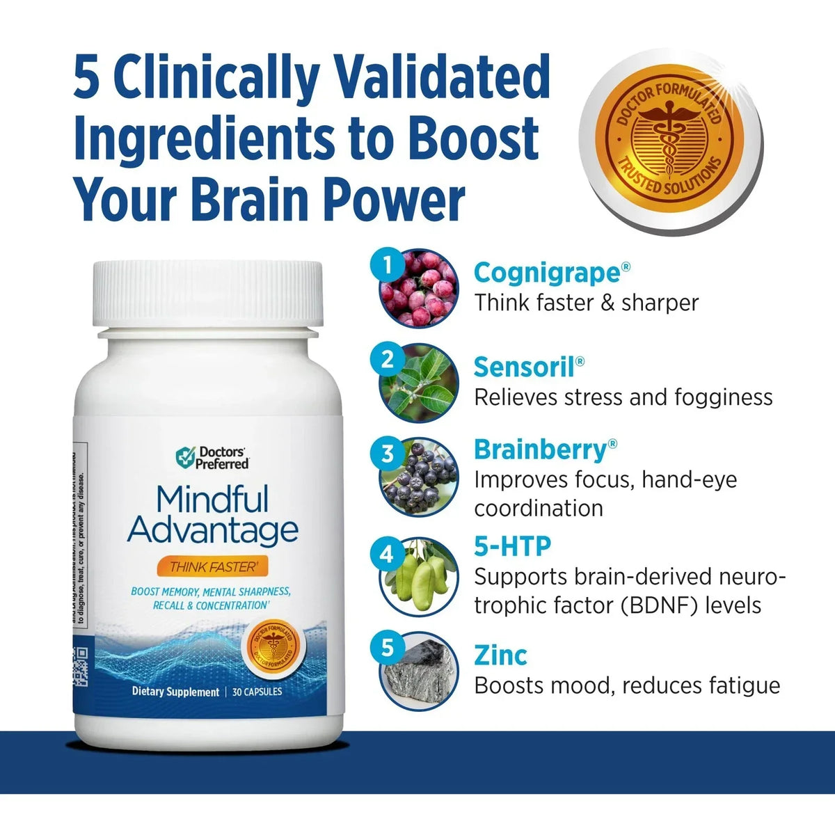 Doctors Preferred Mindful Advantage Brain Supplement 30 Capsules