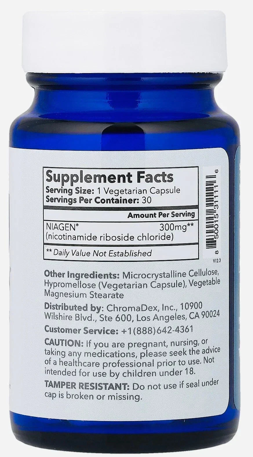 Tru Niagen Nicotinamide Riboside Brain Cellular Energy 30 Capsules