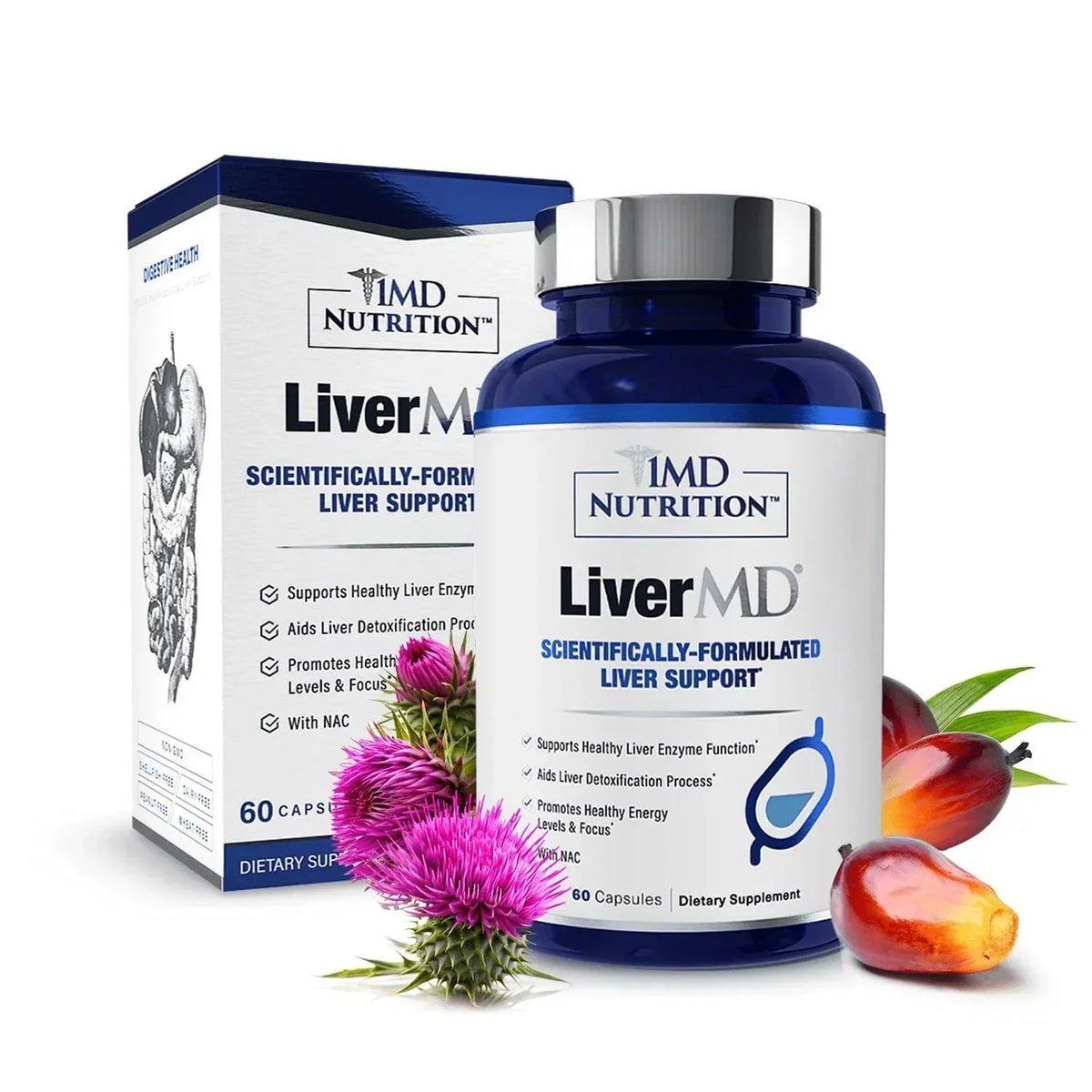 1MD Nutrition LiverMD Liver Support Supplement 60 Count