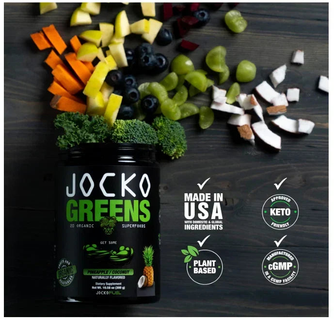 Jocko Fuel Daily Greens Organic Superfood Powder Pineapple Coconut